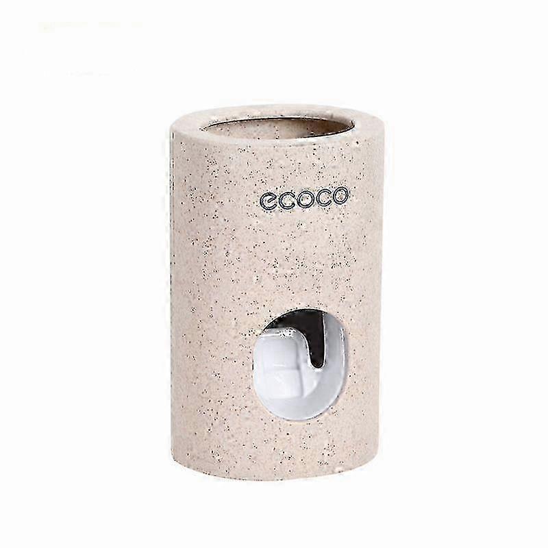 Automatic Toothpaste Dispenser with Dust-proof Toothbrush Holder, Wall Mount Stand & Squeezer, Bathroom Accessories Set