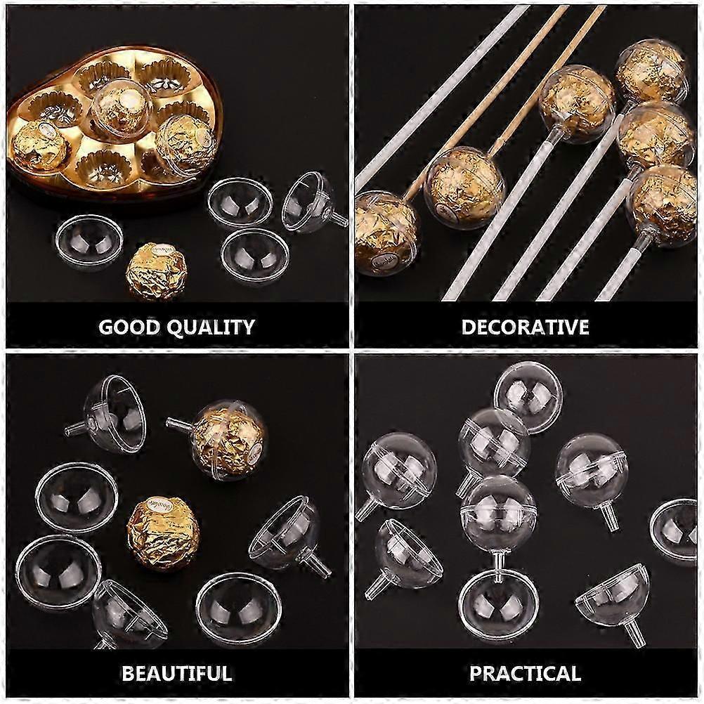 100Pcs Air-corn Chocolate Wrapper Cups Plastic Package Balls (Transparent)