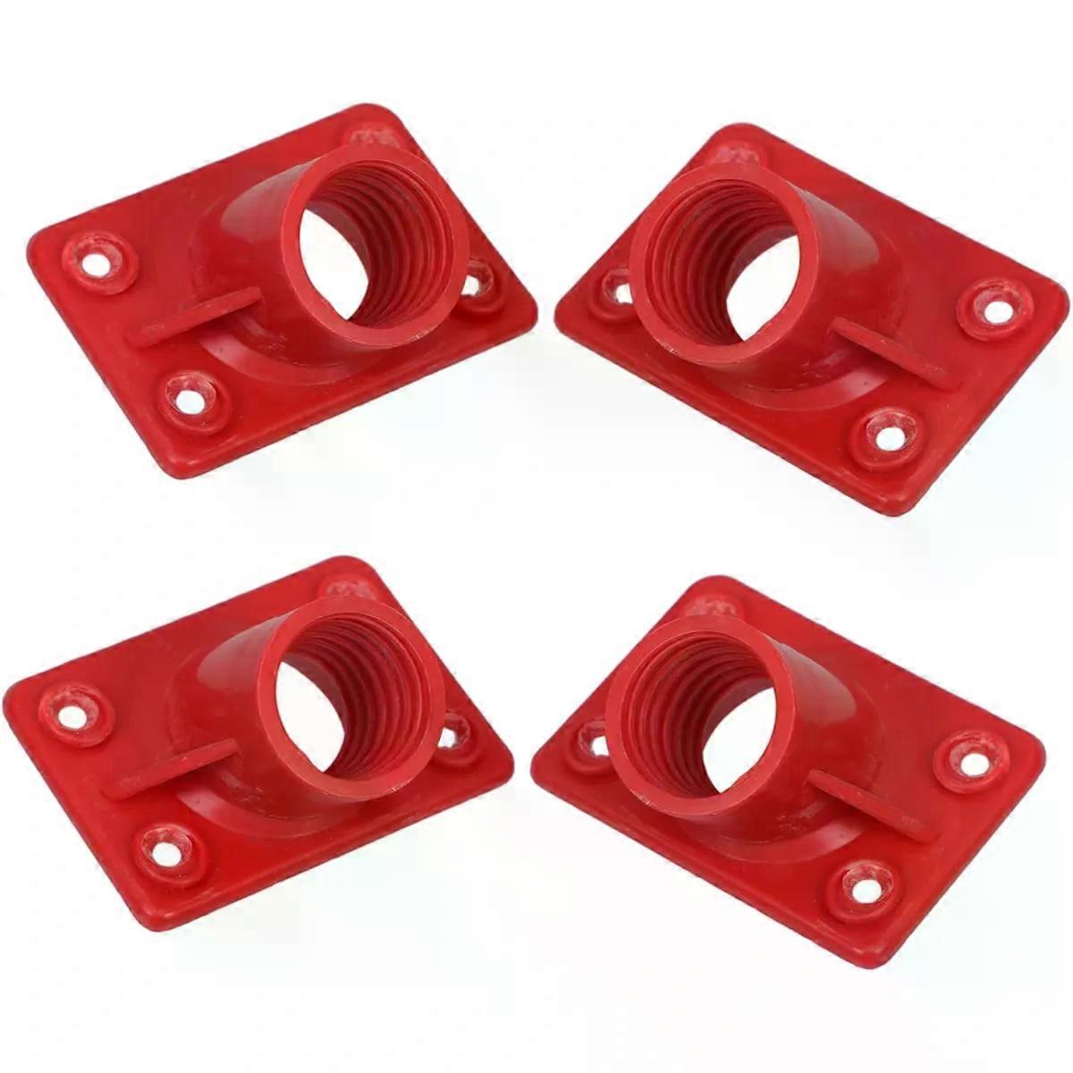 Scrub Brush Handle Connector Accessory 4 Pack Plastic Red
