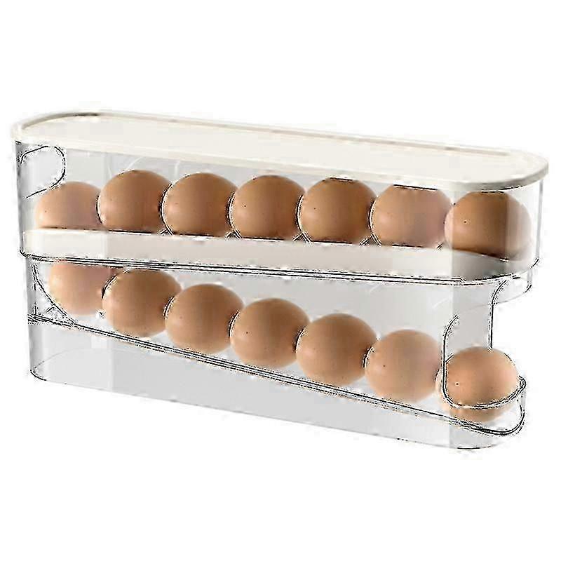 Automatic Rolling Refrigerator Egg Storage Box with Lid hwy