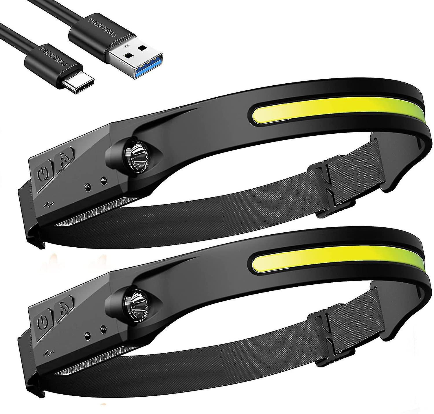 Powerful Rechargeable Headlamp, Led Head Torch Ipx4 Waterproof Head Torch