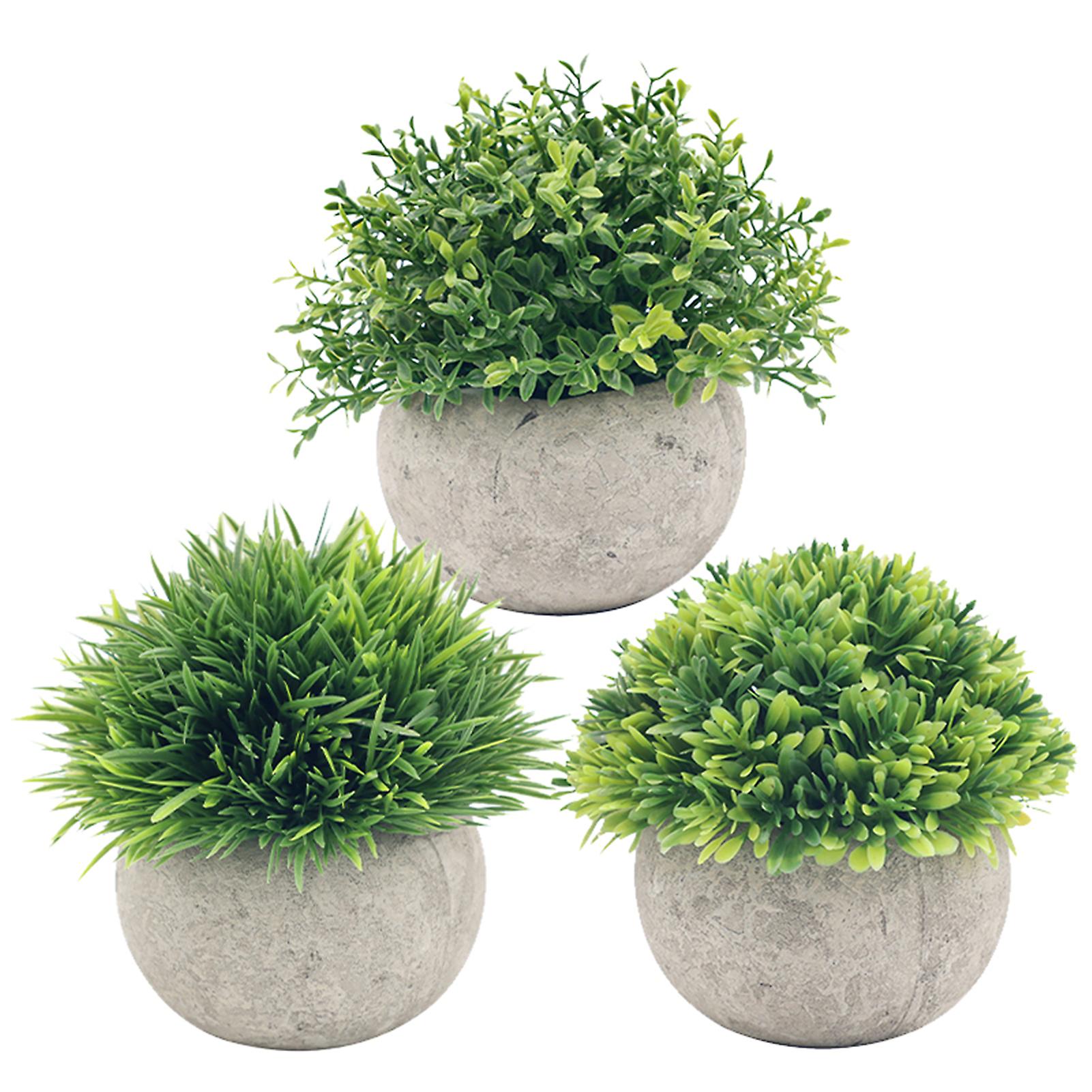 3 Pack Mini Artificial Plants Grass Pot Artificial Simulation Plants Sets