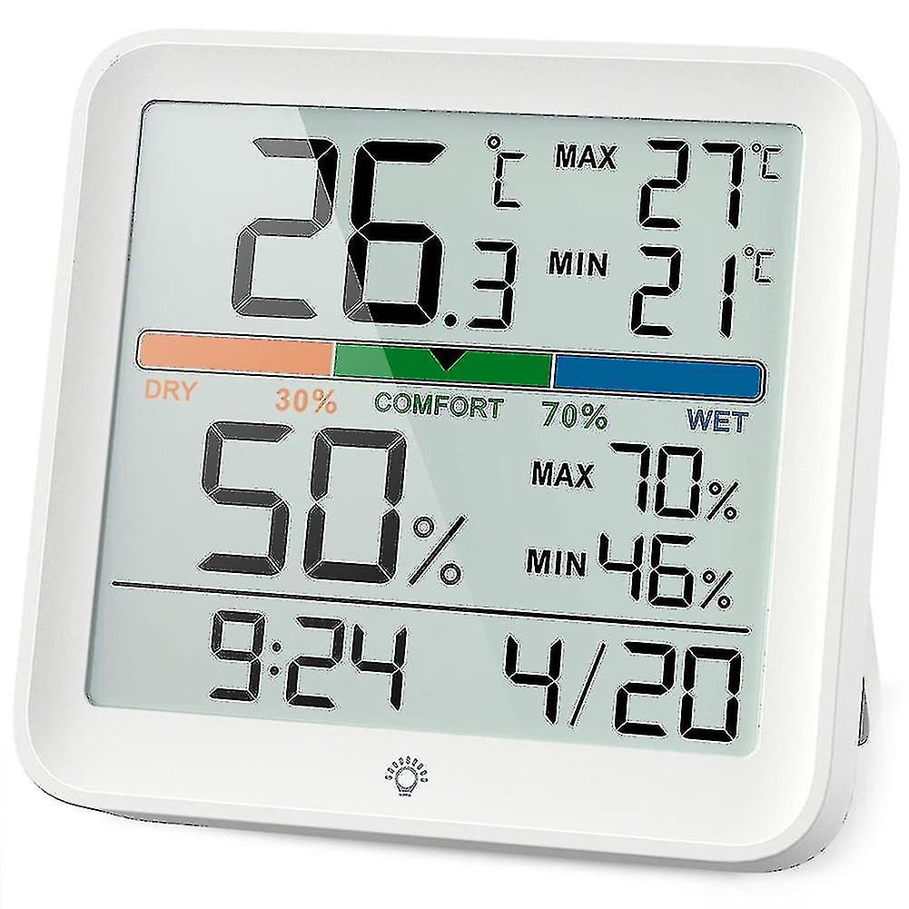 Hygrometer Indoor Thermometer Digital Humidity Meter With Backlight A
