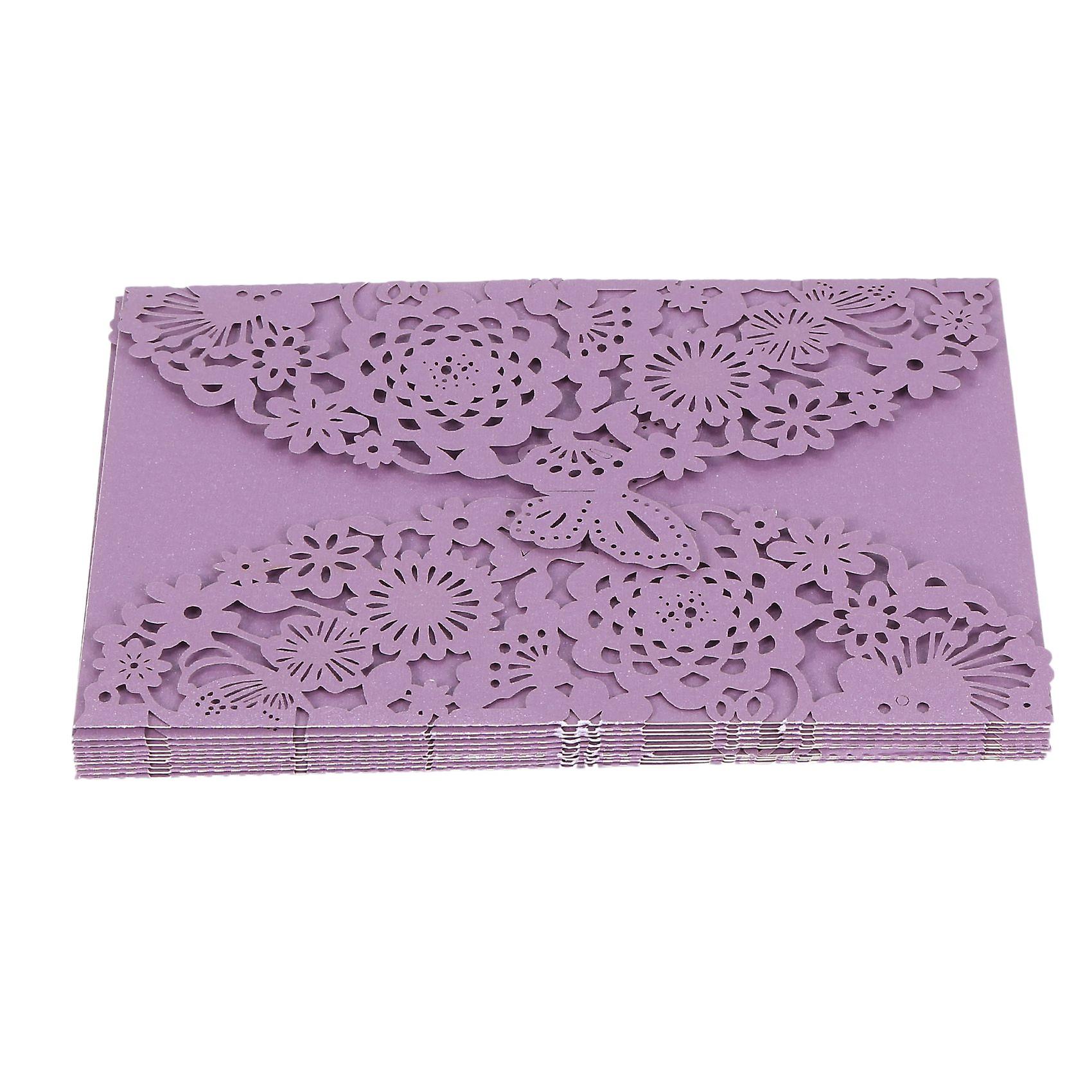 10Pcs/Set Delicate Carved Butterflies Wedding Party Invitation Card Invitations for WeddingLight P