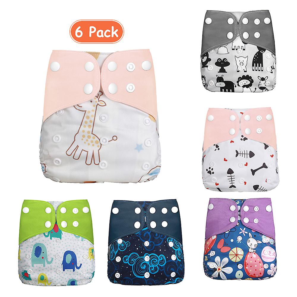 Baby Cloth Diapers Pack Of 6 Adjustable Washable