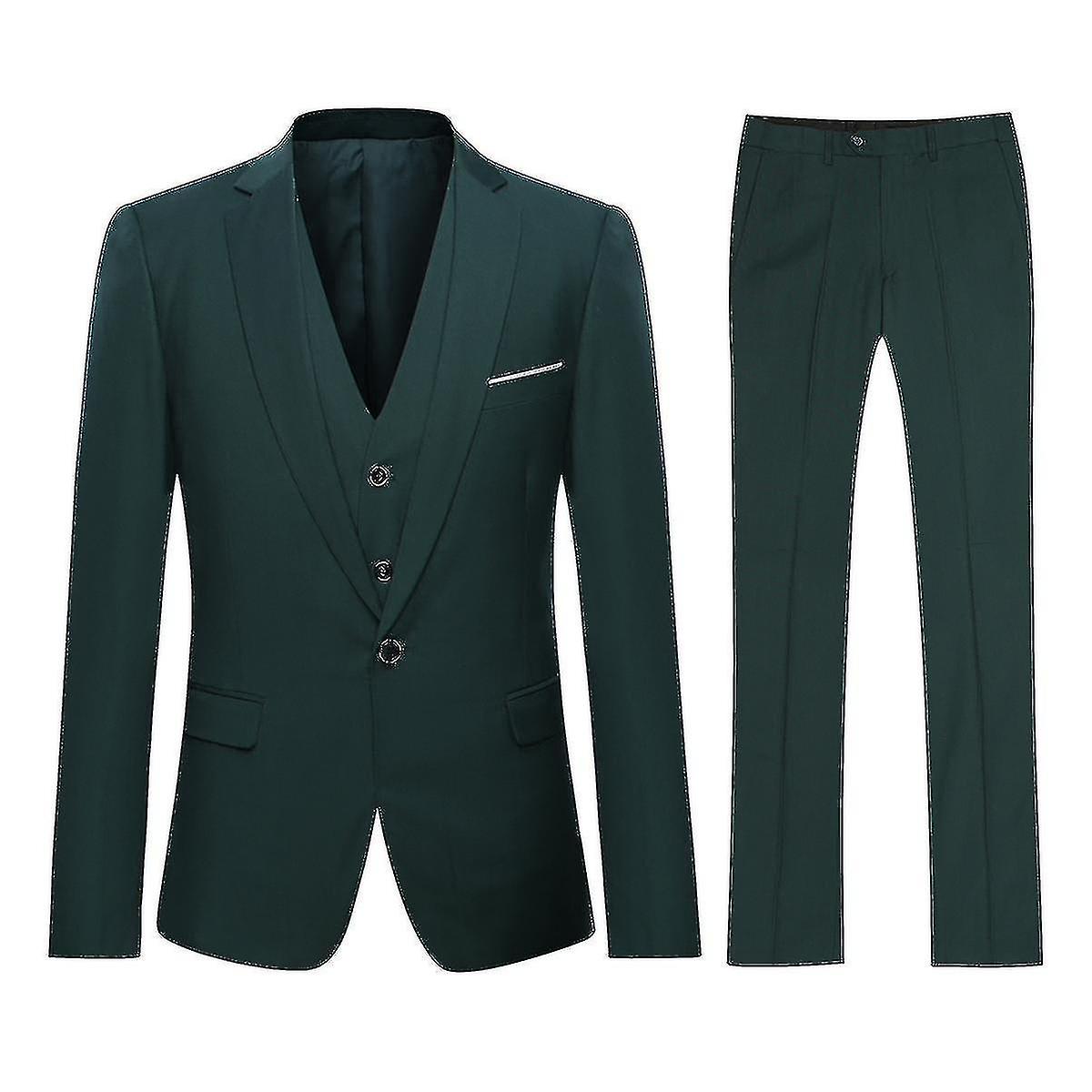 Ανδρικό Κοστούμι Casual 3-τεμάχια Κοστούμι Blazer Παντελόνι Γιλέκο 9 S