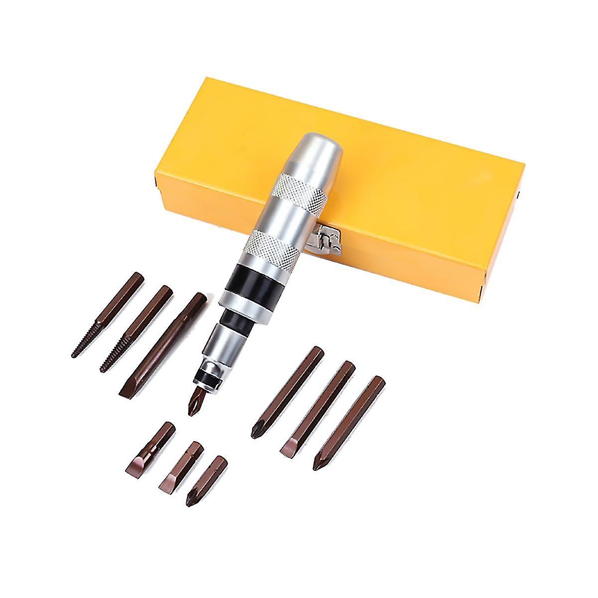 Impact Screwdriver Set 12pcs Heavy Duty Shock Screw Driver Bit Set Chisel Bit Industrial Multifunct