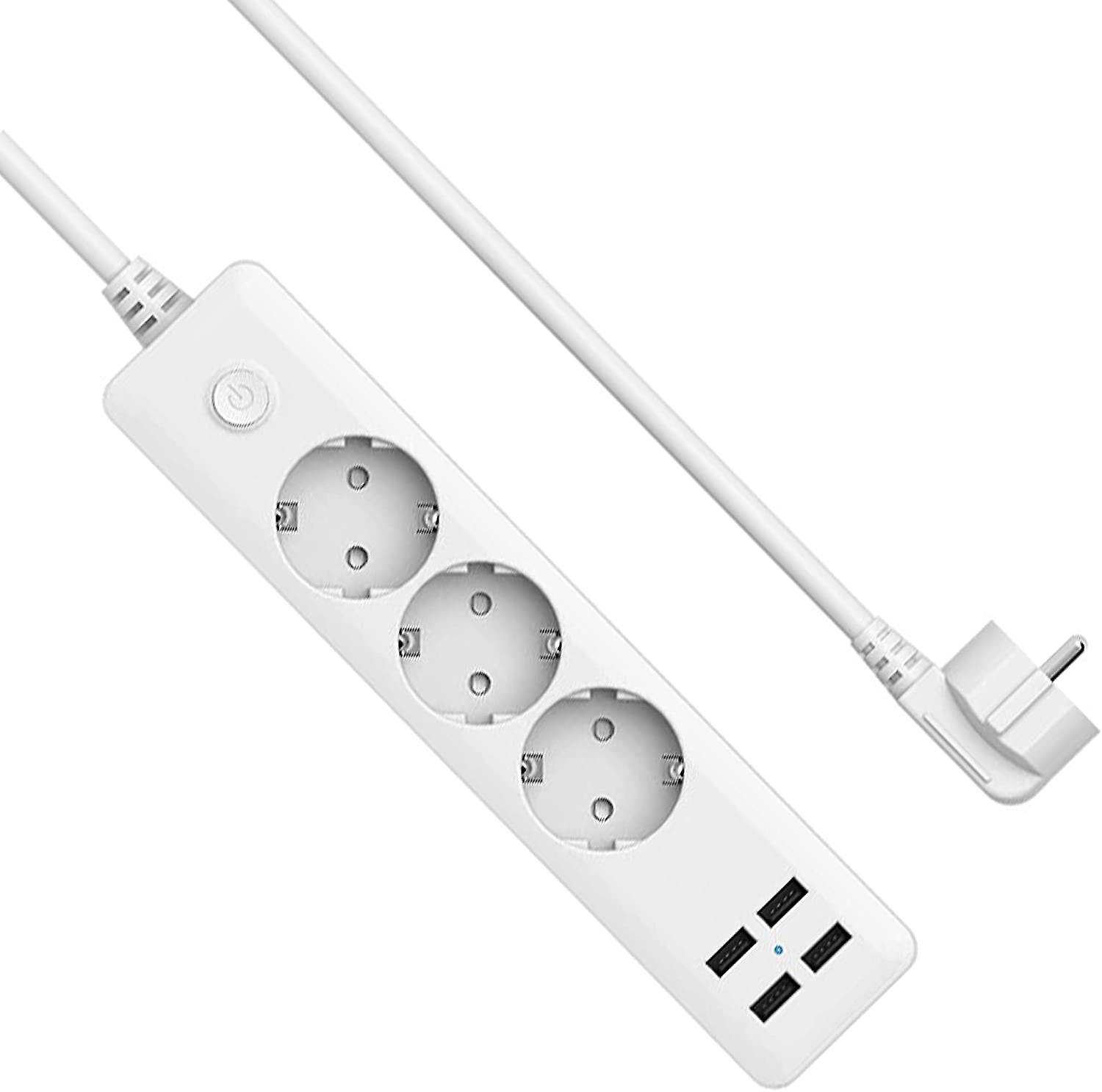3-way socket adapter with USB, 1.5 m cable power strip
