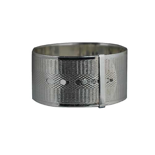 Silver 30mm wide engine turned Buckle Bangle