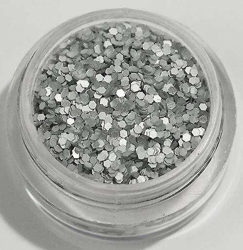 Brillo de uñas - Hexágono - Plata (mate) - 8ml - Glitter