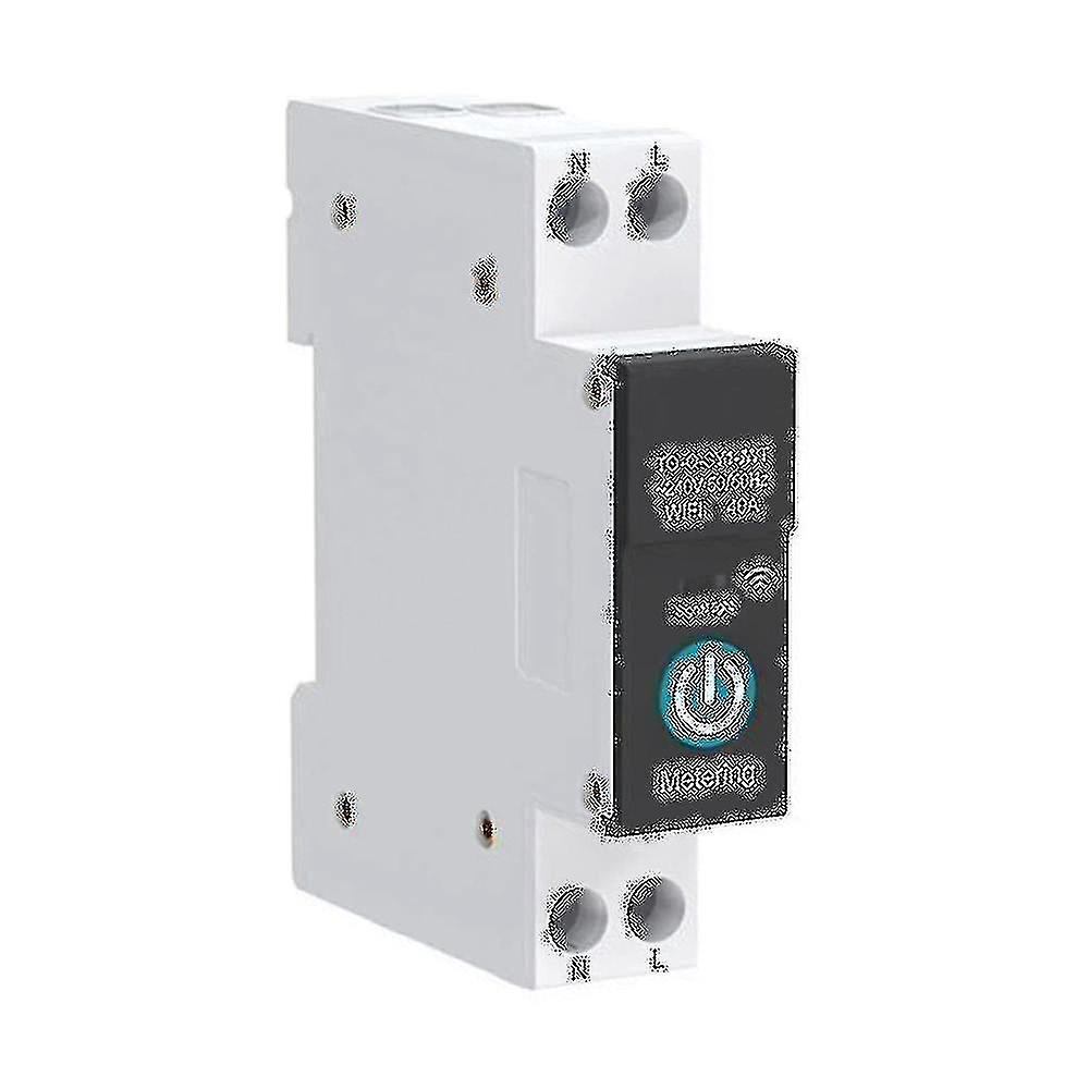 Tuya Wifi Smart Circuit Breaker 1p Din Rail For Wireless Remote Control Switch(black With Metering