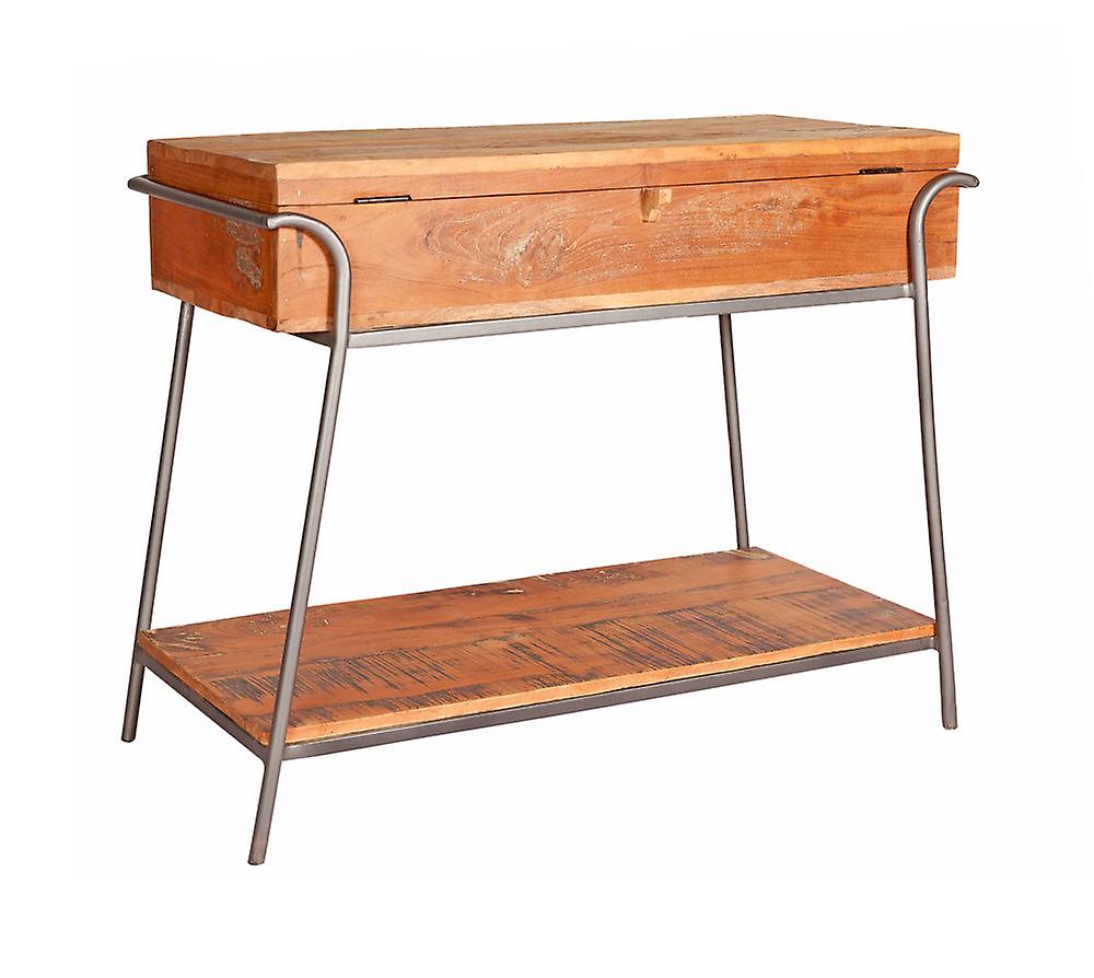 Reclaimed Box Console Table Metal And Wood