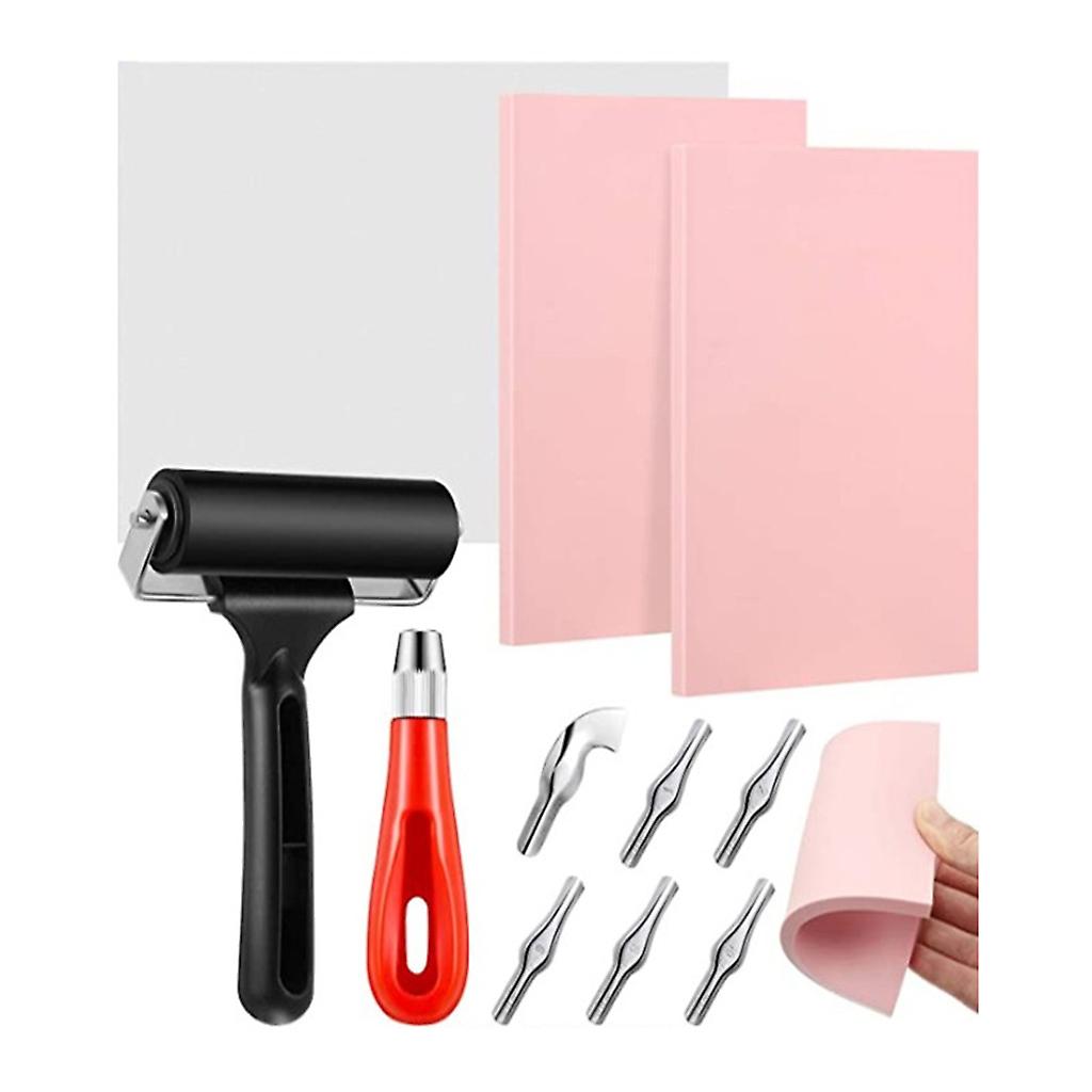 Rubber Carving Linoleum Blocks Gift for Stamp Makers for Printmaking Kit