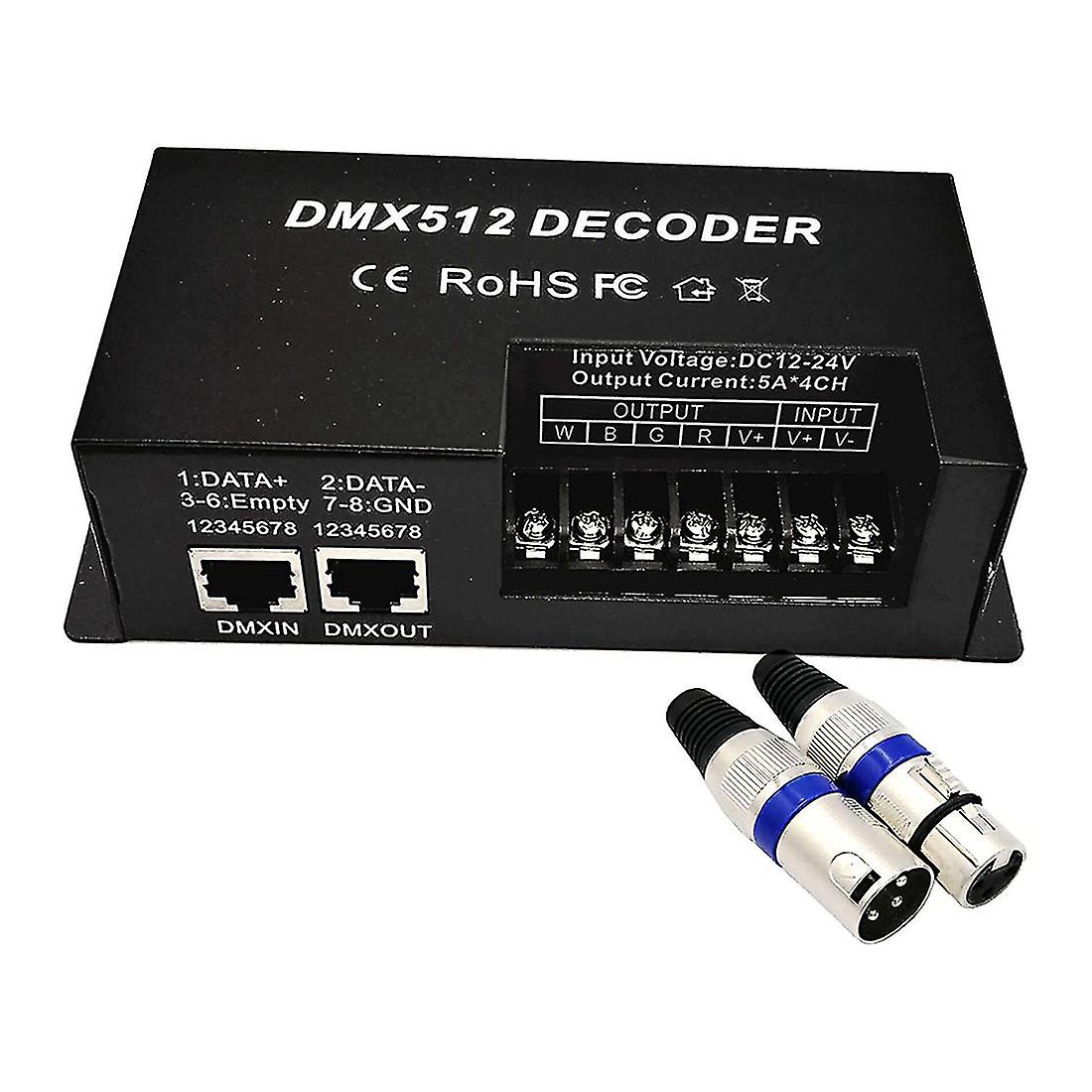 4 Channel Dmx Decoder Rgbw Pwm Dmx512 Dimmer Driver Rgbw Light Controller Input 12v-24v Dc