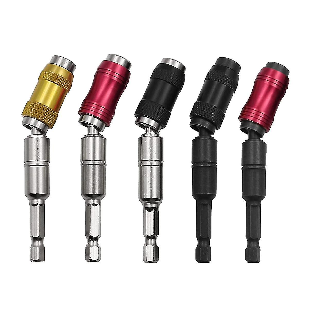 5 Pcs Magnetic Drill Bit Holders, Magnetic Drill Bit Holders, Multi Angle For Narrow Space Angles