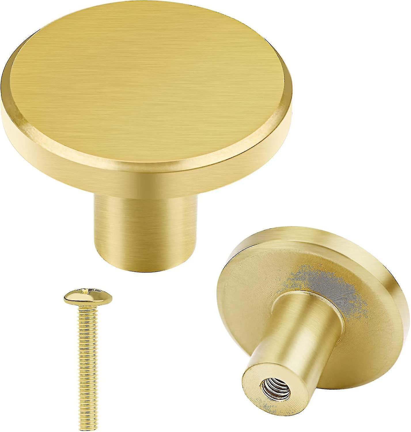 8 Pack Solid Brass Cabinet Knobs, Round Drawer Pulls, Door Handles For Kitchen Cupboard Cupboard Dre