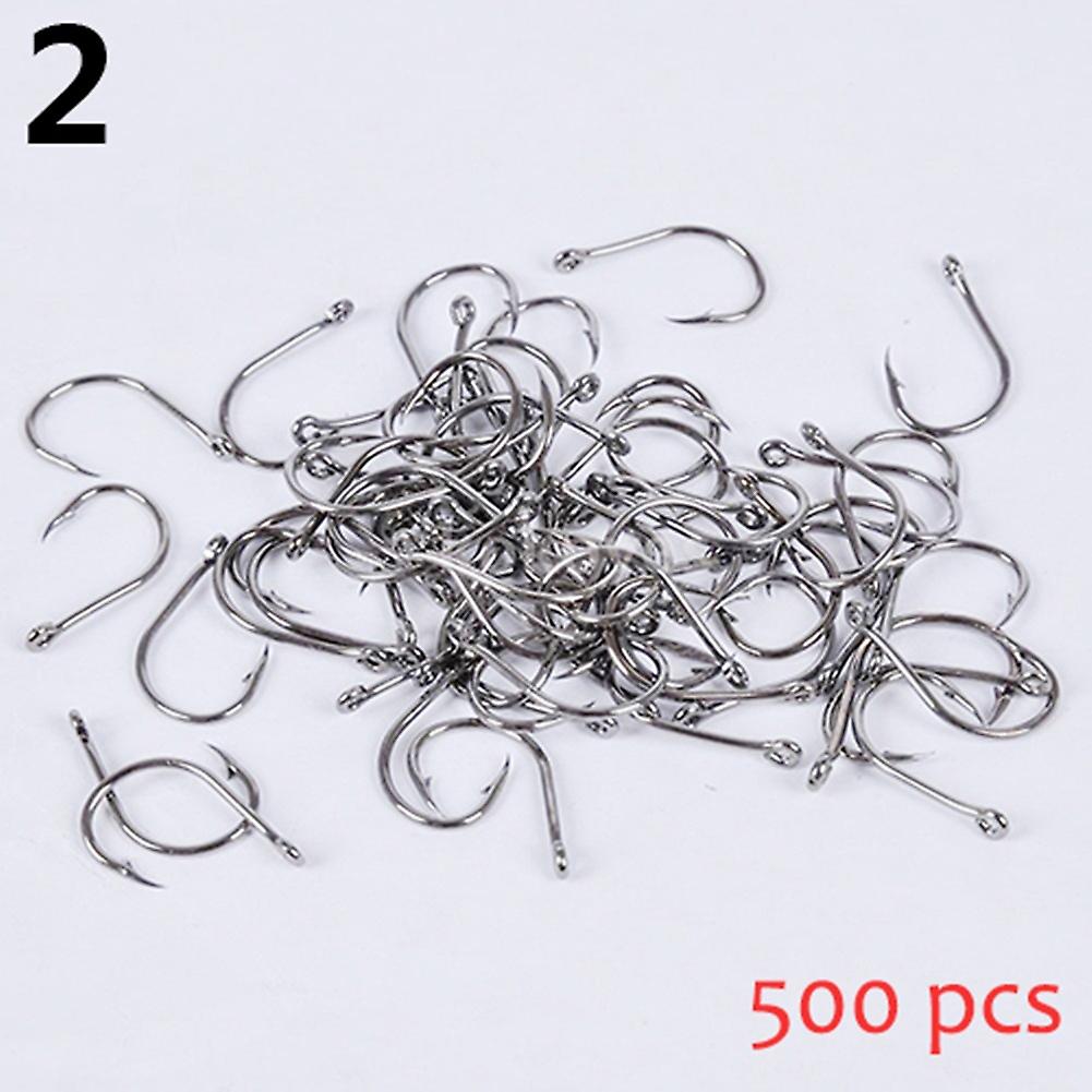 Renikh 500 قطعة السنانير تهزهز السمك مع هول الصيد هوك معالجة مربع الكربون الصلب Fishhook