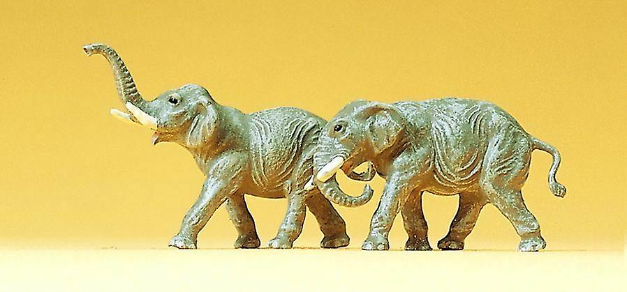 Preiser PR79710 Circus Elephants (2) Figure Set N (1/148 - 1/160) Plastic Painted Animals [N] Scale model