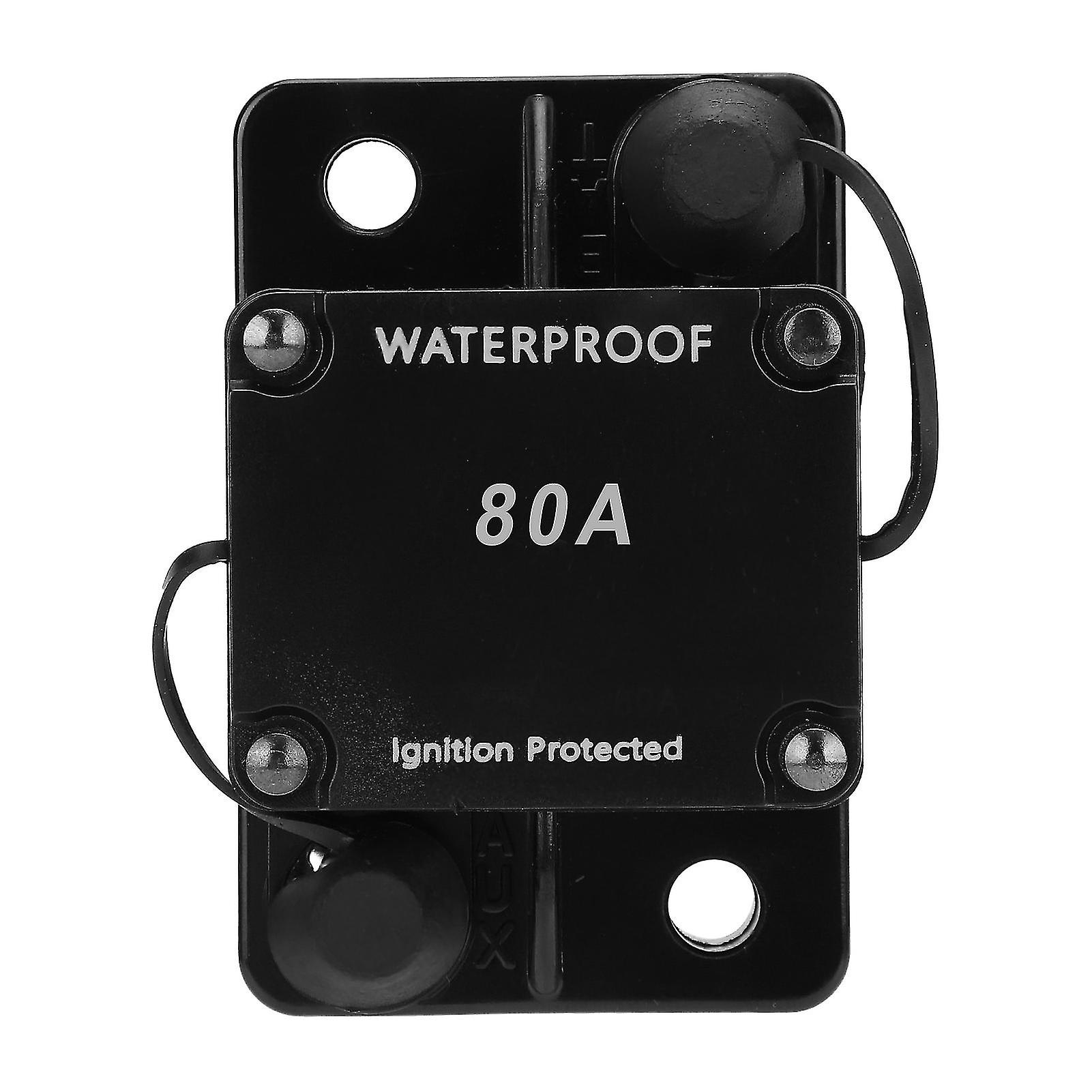 RankomuCircuit Breaker Circuit Breaker Auto Reset Fuse Holder Waterproof Switch DC12-24V HT-60880A