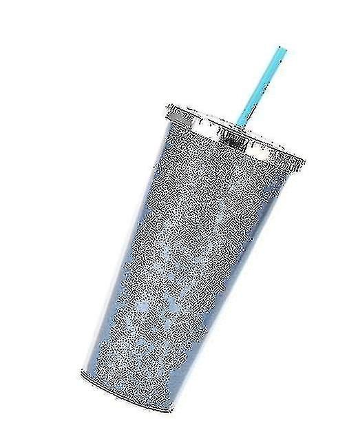 Large Capacity Double Layer Plastic Straw Cup Student Universal Water Cup [free Shipping]