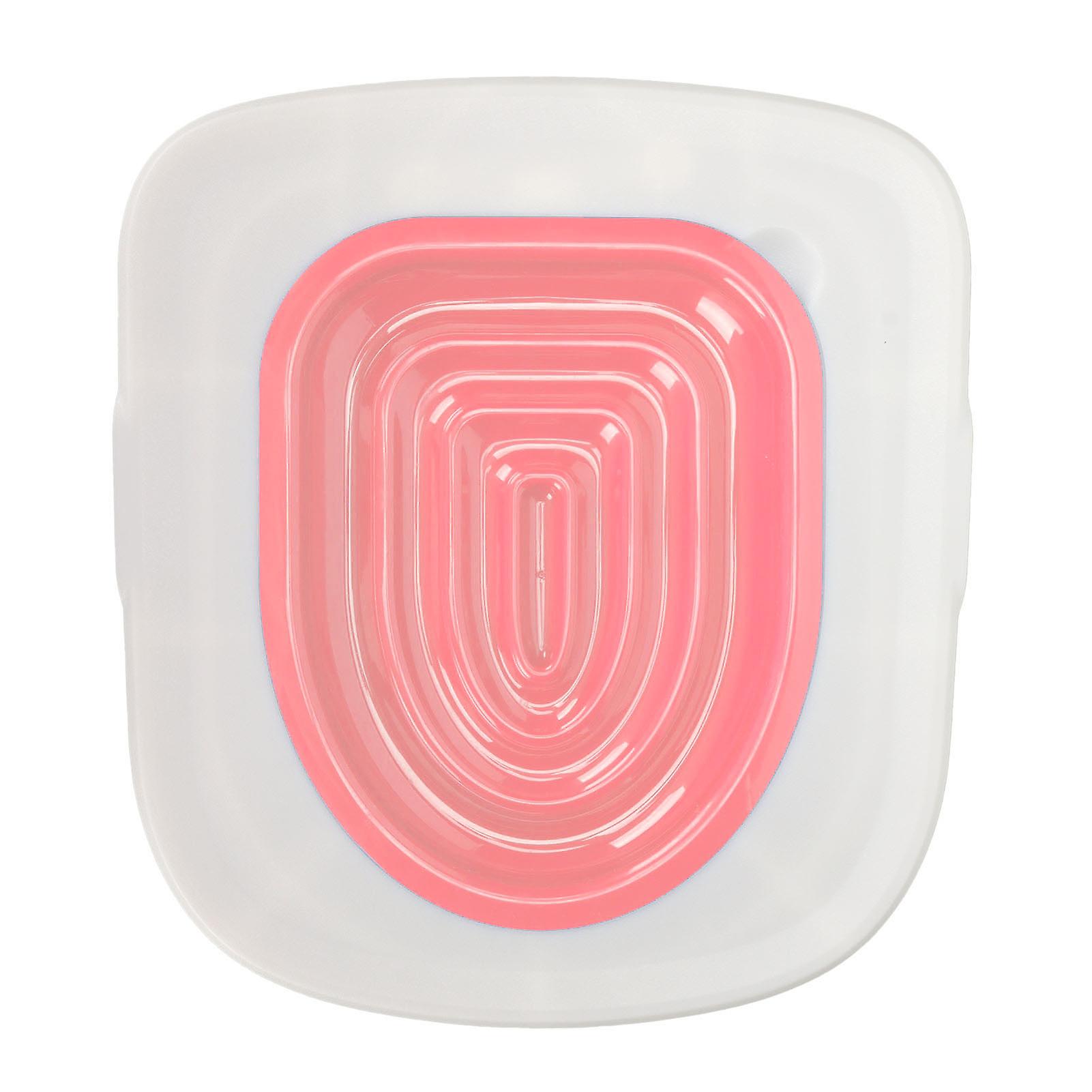 Cat Toilet Training Kit Universal Reusable Cat Toilet Trainer with White Tray and Pink Inner Support for Easy Pet Cleaning