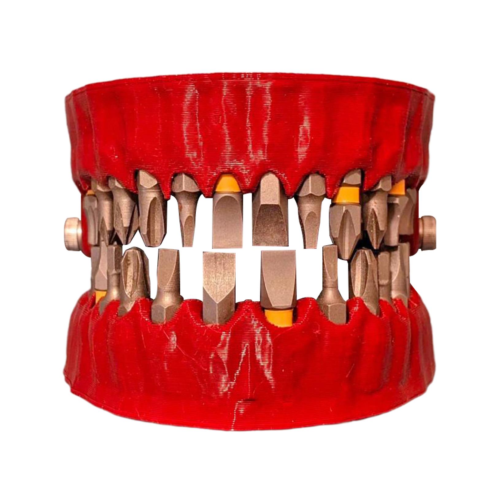 Denture Bit Holder Teeth Model Design Holds 28 Bits For Drive Drill Adapter Tool
