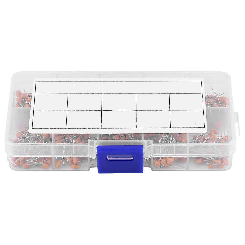 500pcs 10 Values 50V 10PF-680PF Monolithic Ceramic Capacitor Assorted Kit