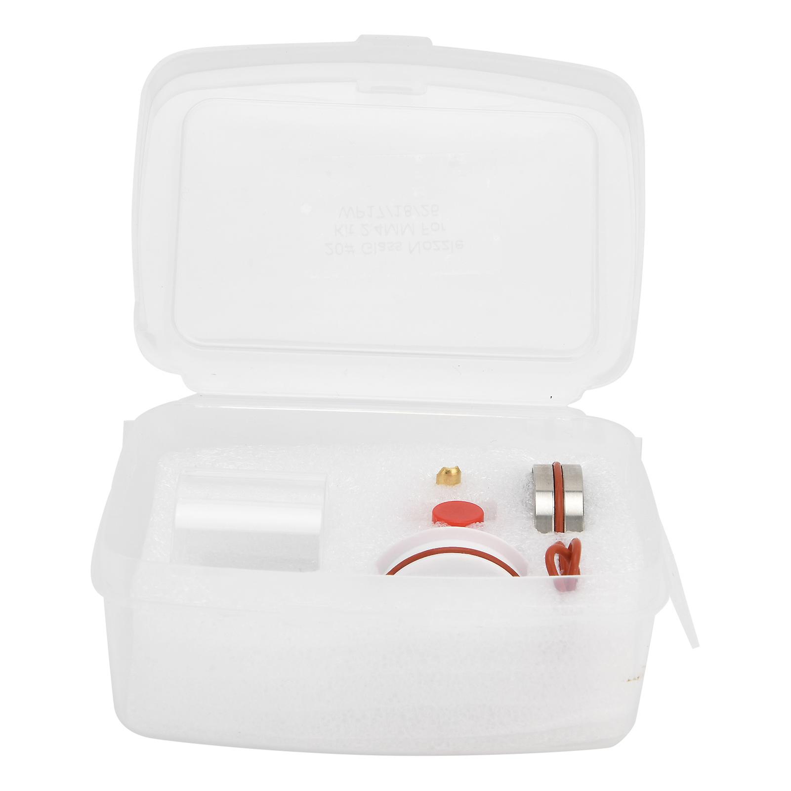 Qukaim TIG Torch Glass Collet TIG Torch Glass Nozzle Kit, 2.4 in, Accessory Set for WP 17/18/26 Argon Welding Gun, Includes Glass Cups and Collets