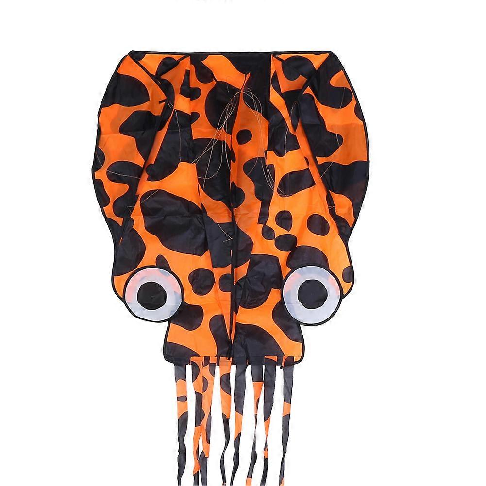 Octopus Single Line Kite SingleLine Animal Soft Orange Spotted Color Outdoor Fun Fly Toy 4 Meter