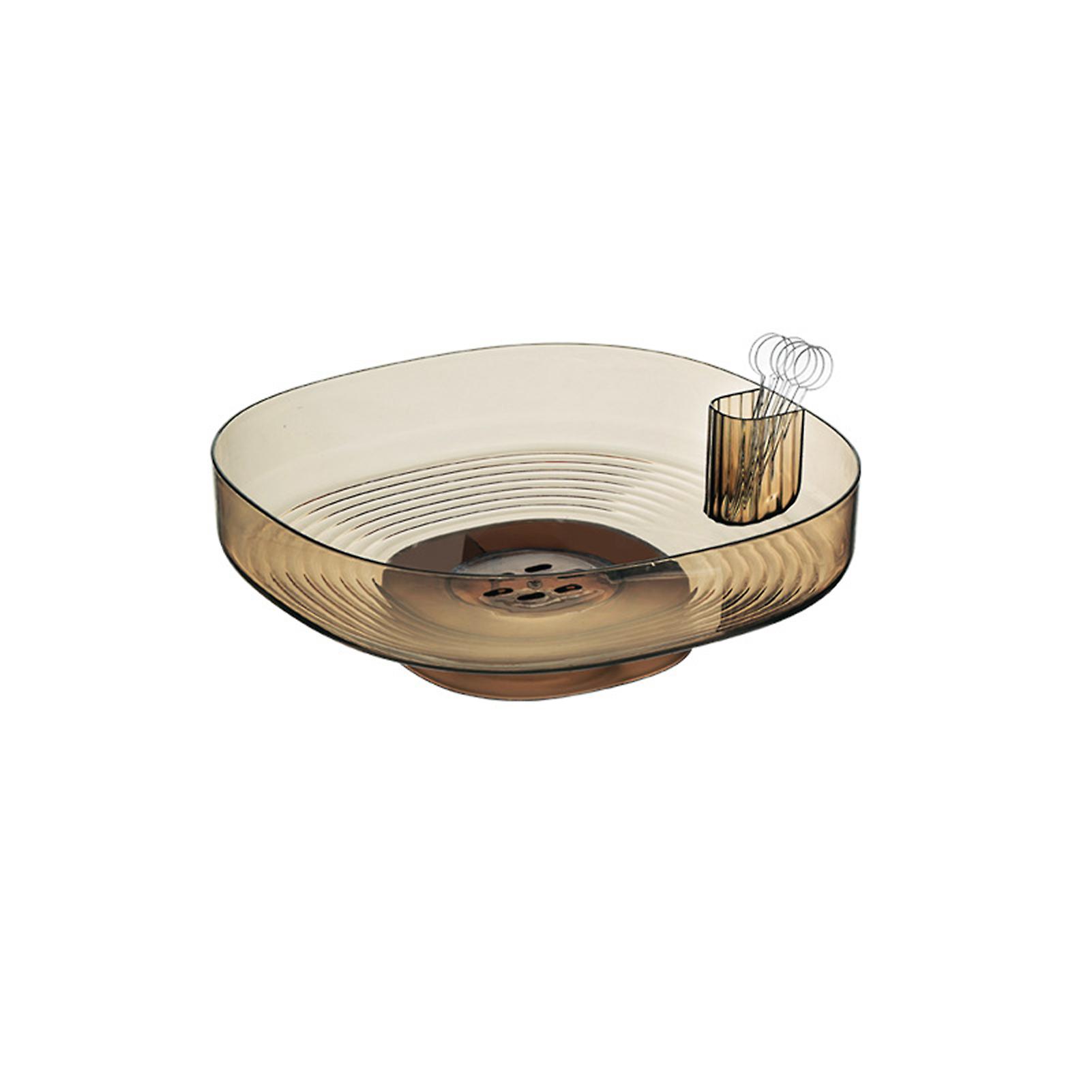 Clear Fruit Drain Tray with Removable Base Durable Wear Resistant Snack Storage Box for Bedroom Home