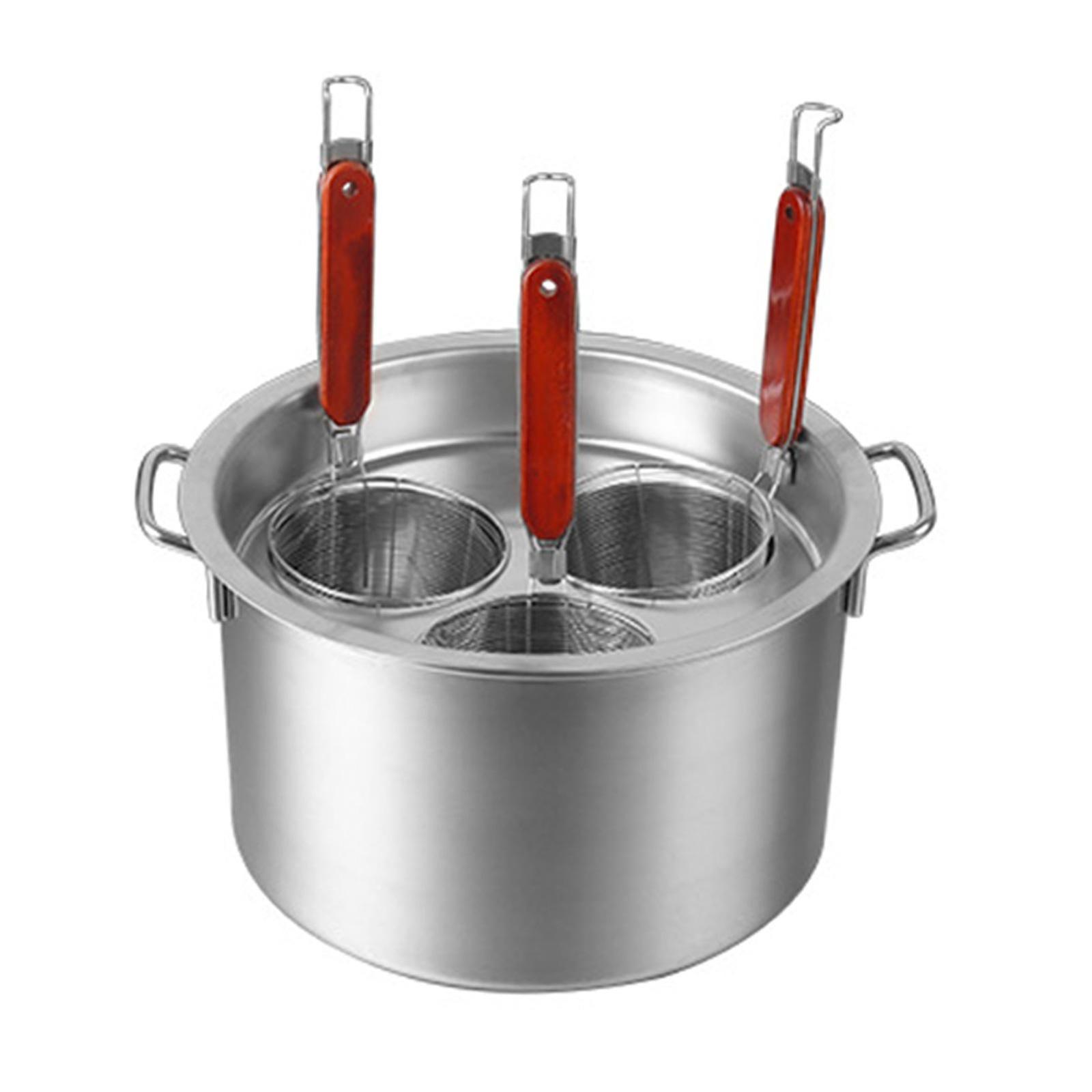 Rustfritt stål Spaghetti Strainer Mesh Pasta Basket Insert Set Pasta Cooker Kjøkken Mesh Sil for Pasta Dumpling Skylling