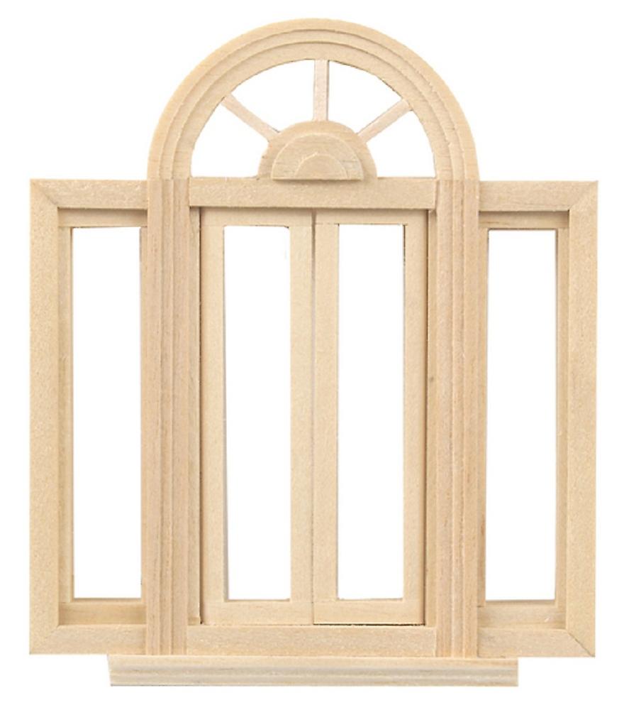 Dolls House Circle Top Double Casement Window 1:24 Half Scale