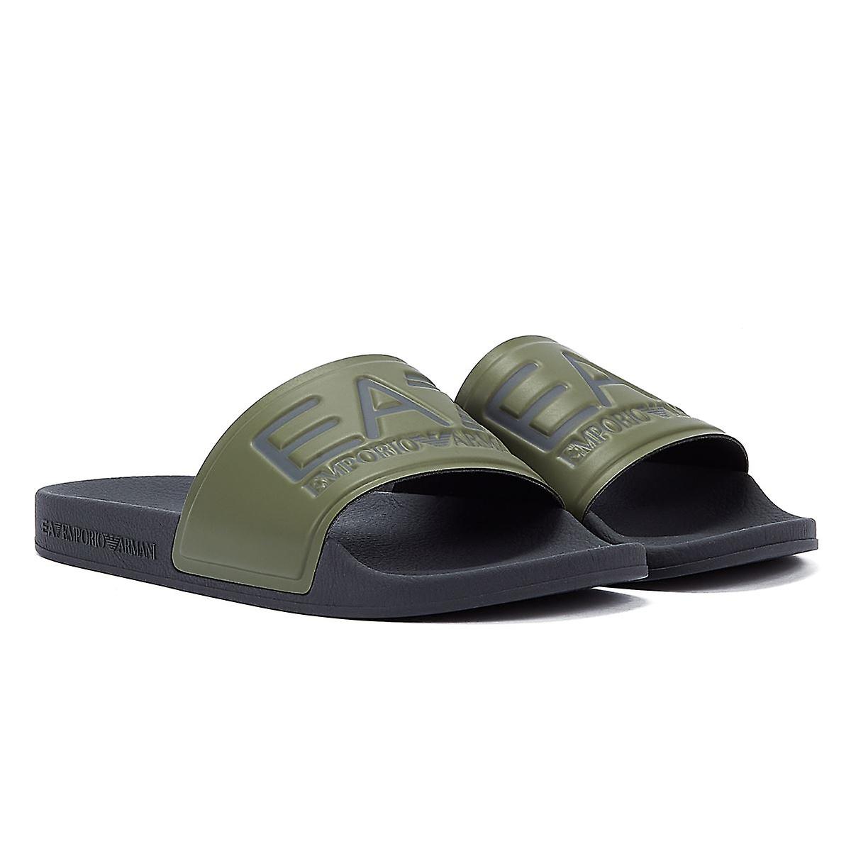 EA7 Sea World Men's Khaki/Black Slides