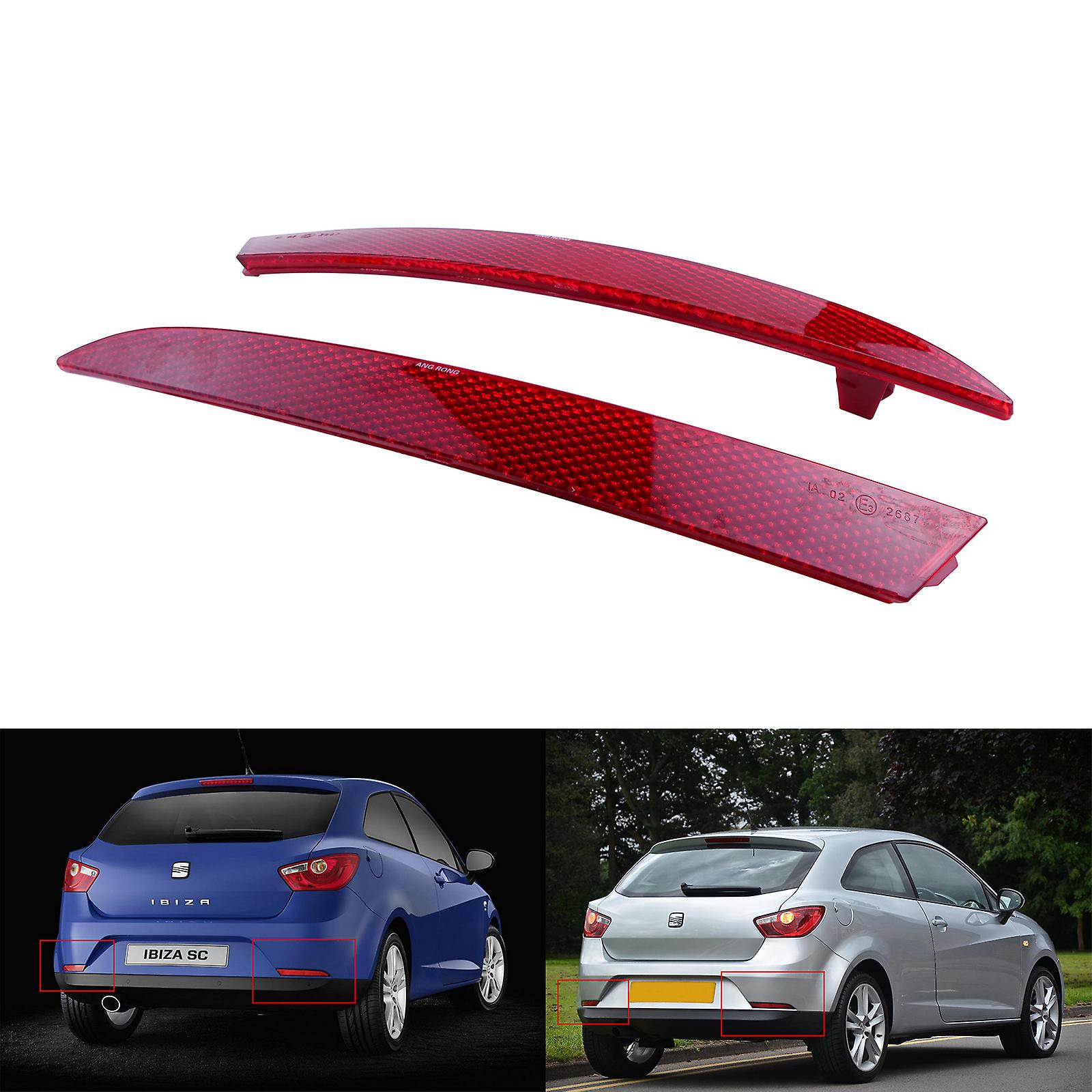 Pair Rear Bumper Reflectors R&L Red Lens For SEAT IBIZA 6J 2008 - 2012 6J4945105