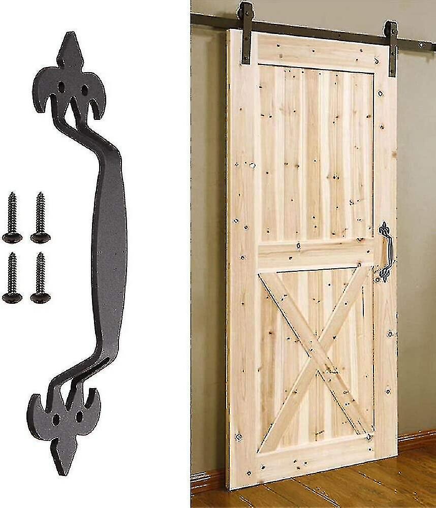 | باب الحظيرة | الباب الحديدي الأسود الكربون الصلب انزلاق مقبض الباب مع مسامير