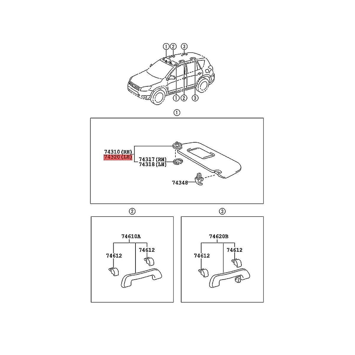 Car Right Passenger Visor Beige 74320-42501-b3 74320-42501-a1 For 2006-2012 Replace Block Shade Cov