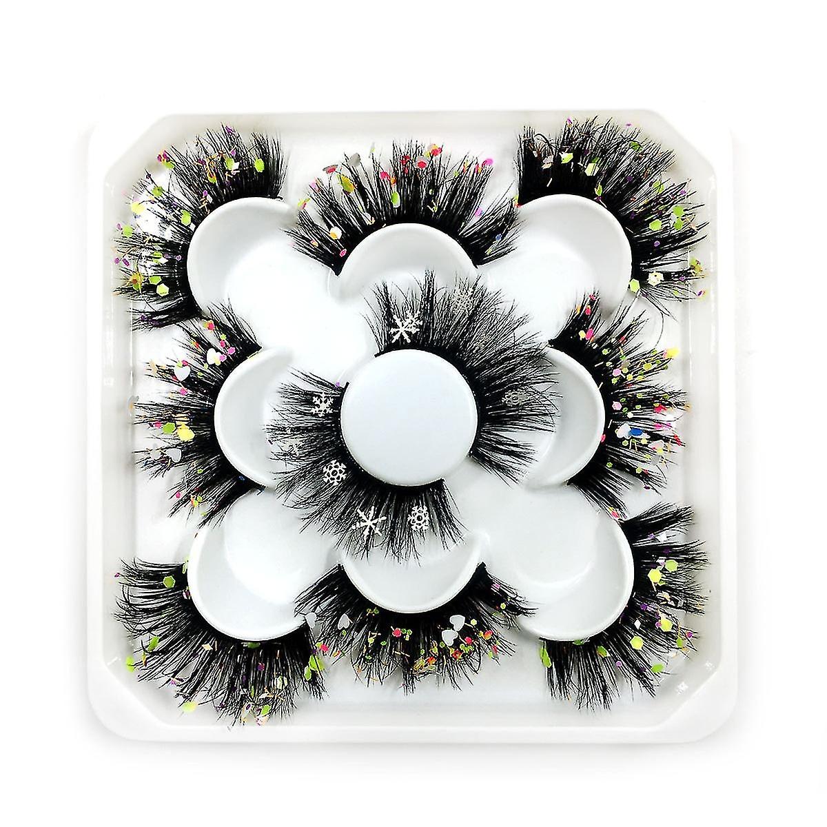False Eyelashes Fluffy Thin Faux Mink Eyelashes Valentine's Day Festive Style Long Dramatic 3D Star