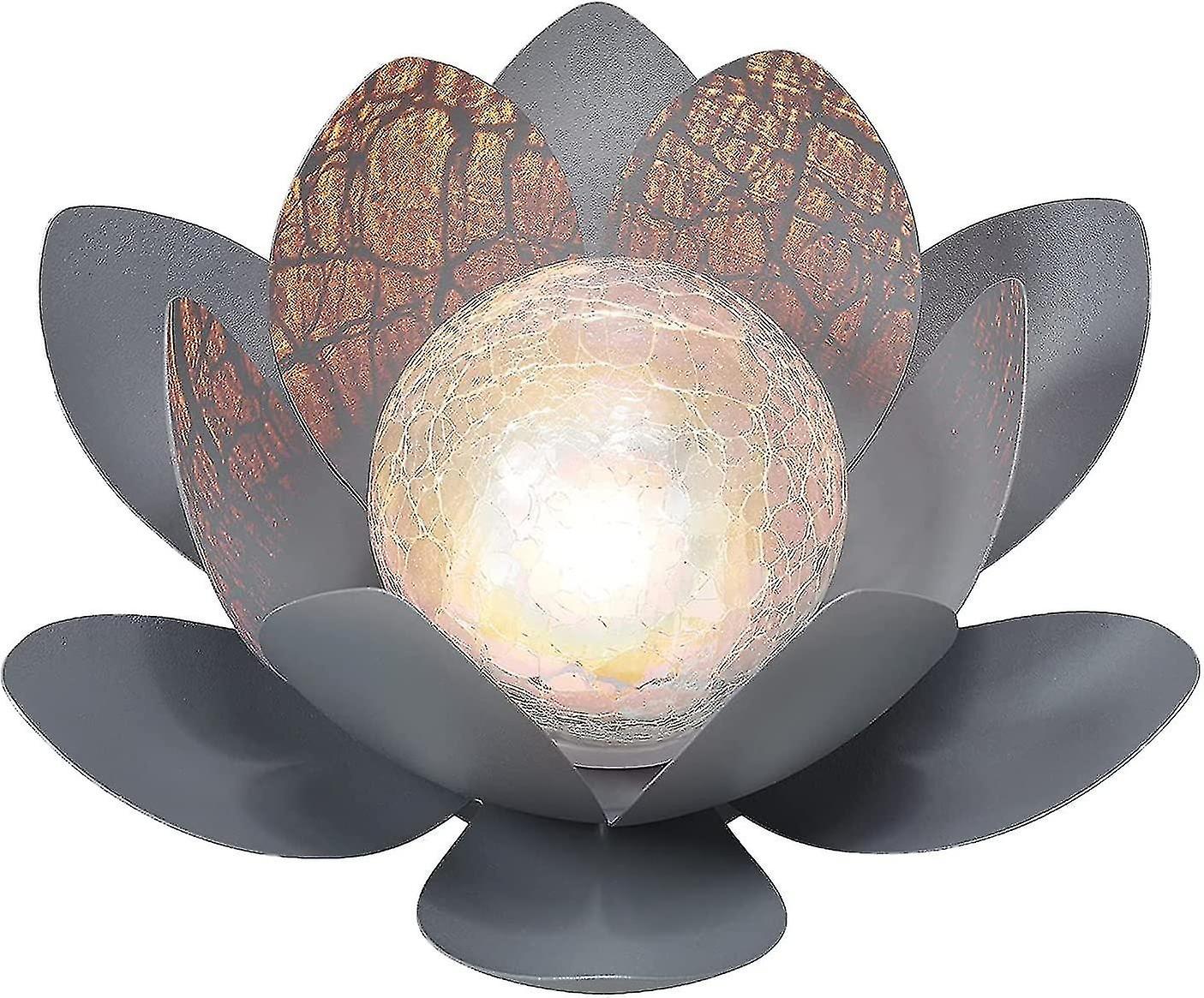 装飾的な金属の太陽光壊れたガラス効果の蓮の太陽光、防水太陽庭のライトOU