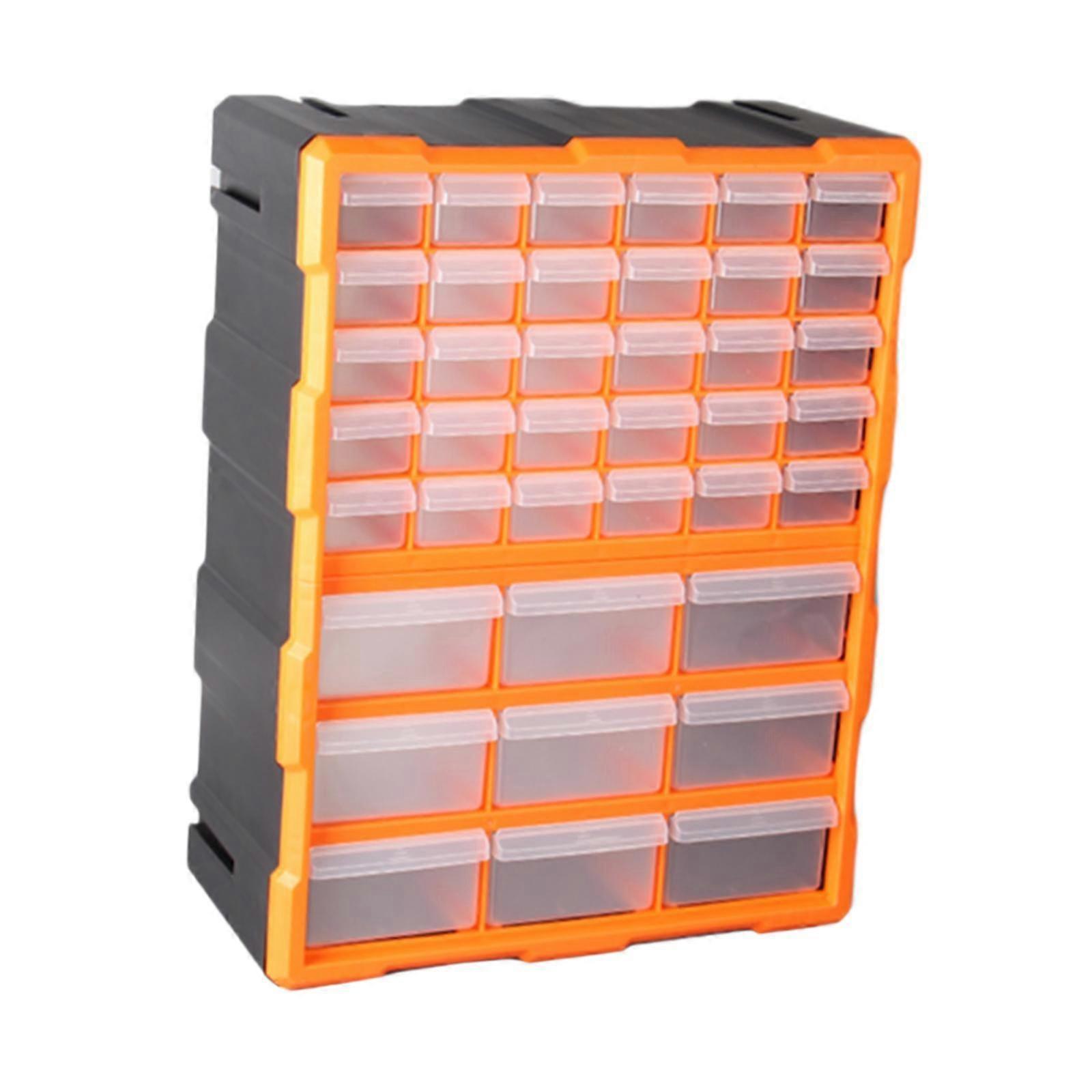 39 Drawers Parts Organizer Bin Container Multipurpose 39 Grids Tools Storage Orange
