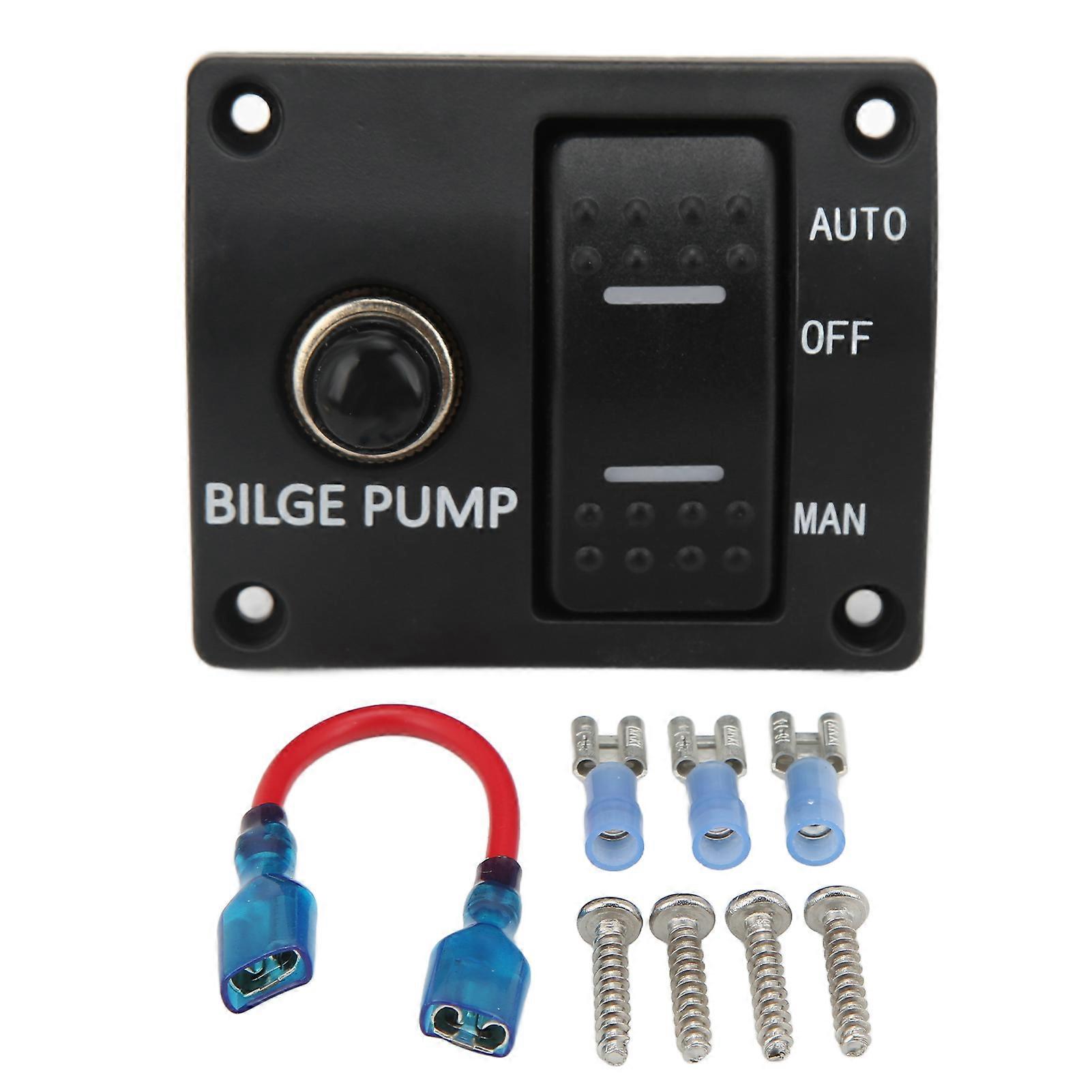 3 Way Bilge Pump Switch Panel 12V 24V Built In 15A Circuit Breaker for Yacht Accessory