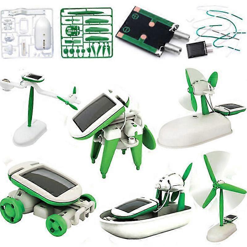 1 X Creative Diy Power Solar Robot Kit 6 In 1 Educational Learning Toy For Kids