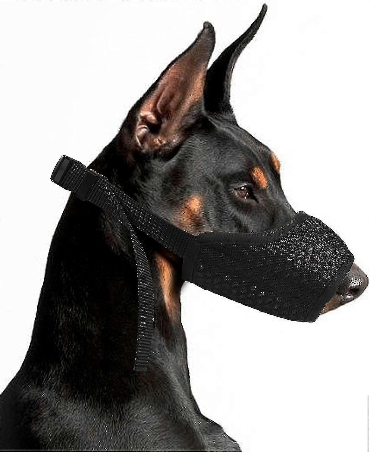 KINCJON Dog Muzzle, Breathable Soft Nylon Muzzle, Adjustable Strap Mesh Soft Dog Muzzle Allows Panting And Drinking (black, Xl) Chumian