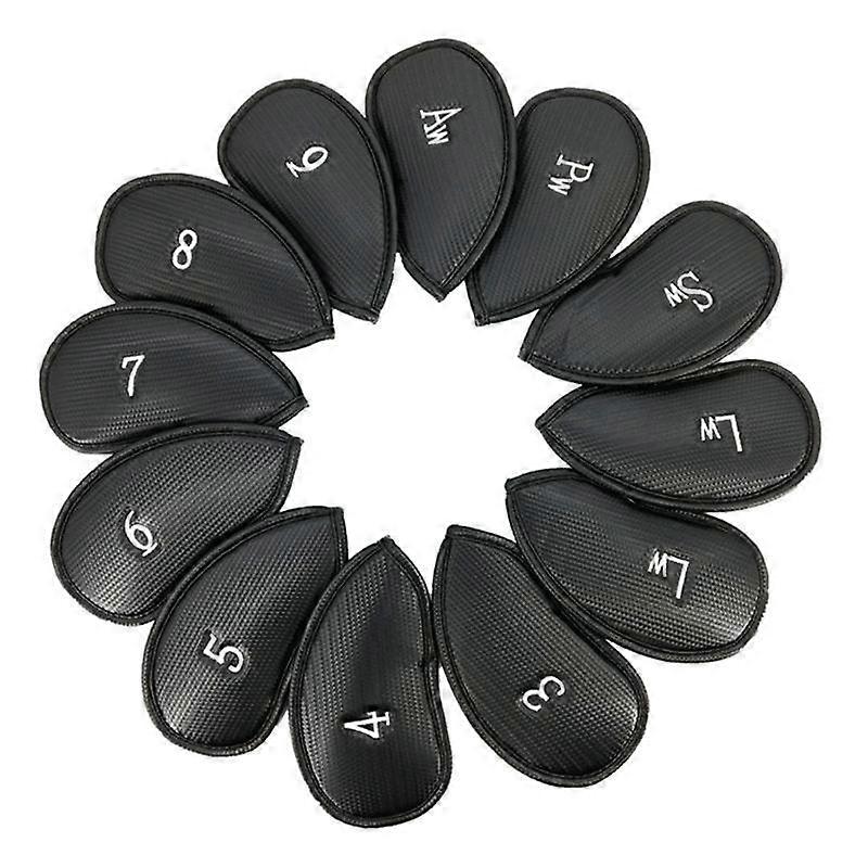 12 قطع غطاء حديدي للجولف يغطي بو الجلود نادي الجولف قبعة غطاء مجموعة التطريز لوازم الجولف غطاء النادي