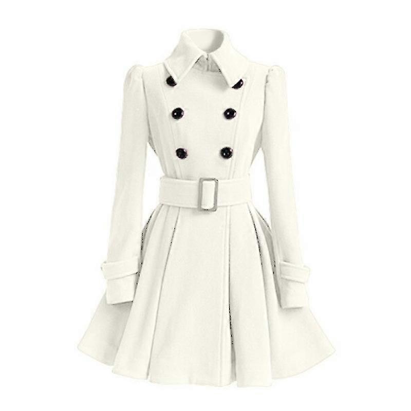Mulheres Wool Coat Multicolor Anorak Top Bandage Bandage White Wool Blends Thick Jacket Tops Plus Size
