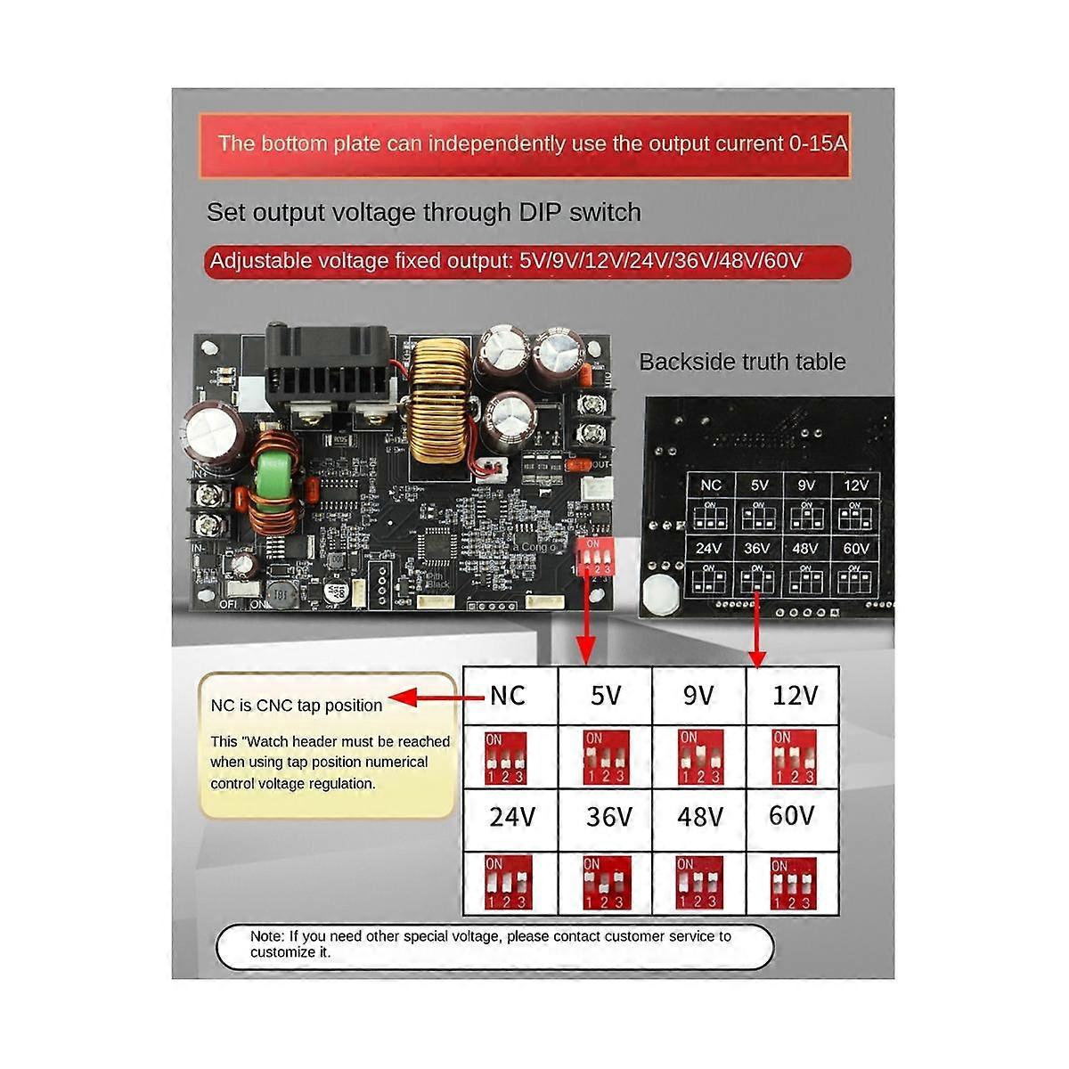 XY6015L Przetwornica DC 0-60V 15A 900W DC CC CV Moduł zasilania Regulowany regulowany laboratoryjny zasilacz Sup