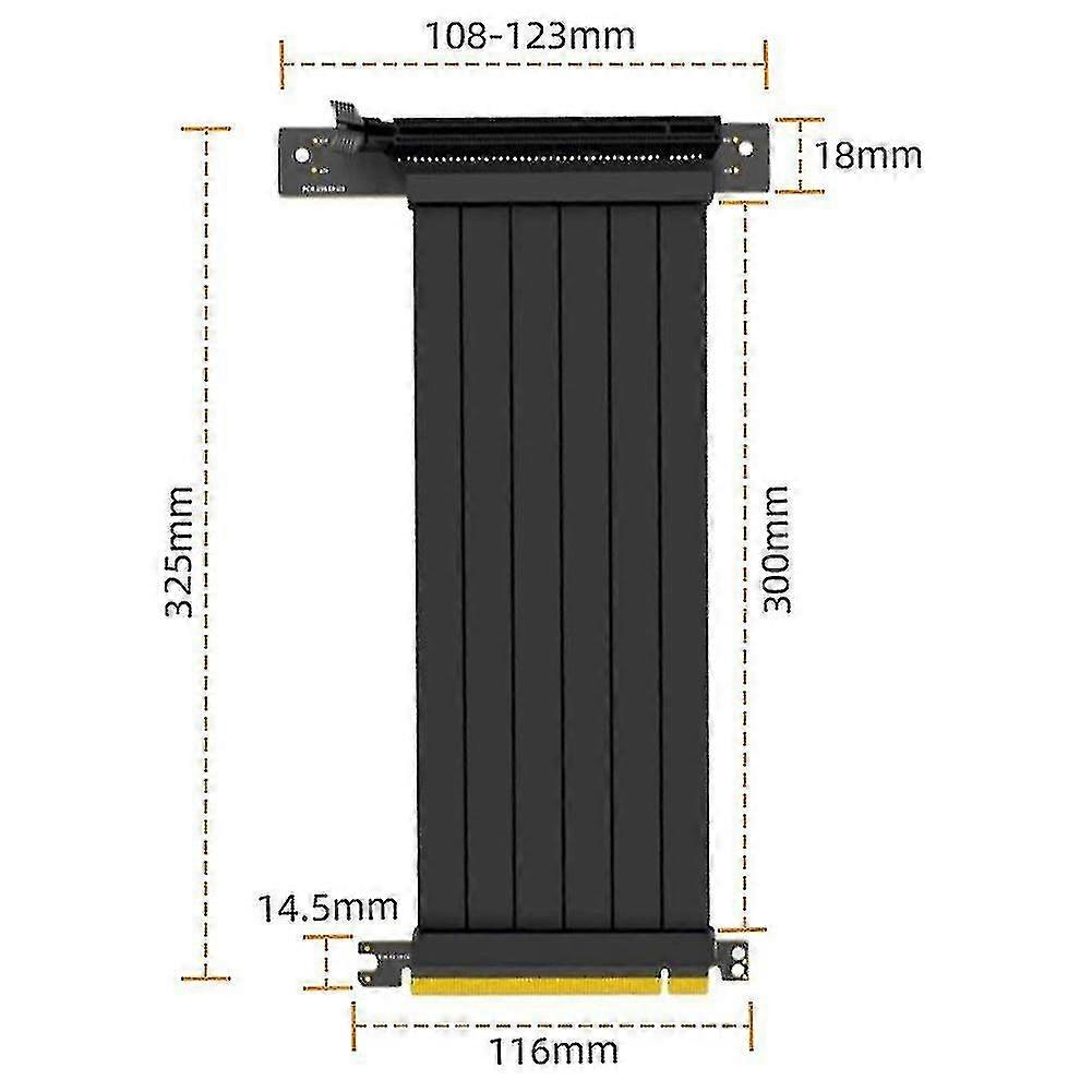 Pcie 3.0 16x Right Angle Graphics Extension Cable,gaming Riser Cable