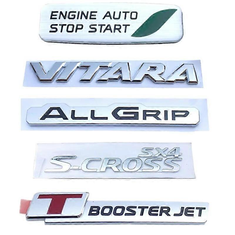 Για Vitara S-Cross SX4 AllGRIP LIMITED Tbooster jet Έμβλημα Αυτοκόλλητο Αυτοκόλλητο πίσω πορτμπαγκάζ Λογότυπο πίσω πόρτας χώρου αποσκευών Σενάριο πινακίδας