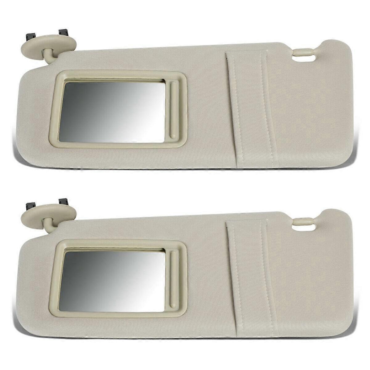 2X for 2007-2011 Left Driver Side Sun Visor Sunshade Light Beige