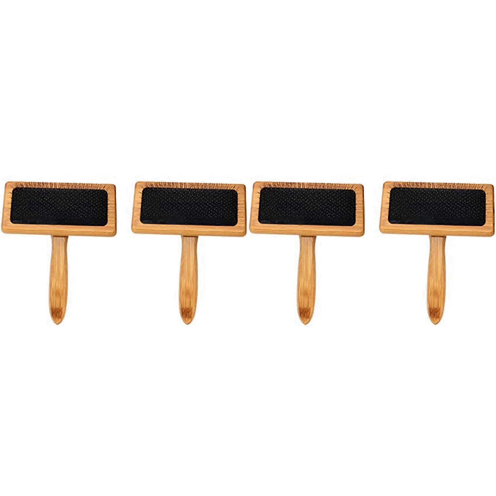2X Wooden Carding Brushes Needle Felting Cleaner Comb with Handle Professional Needle Felting Hand