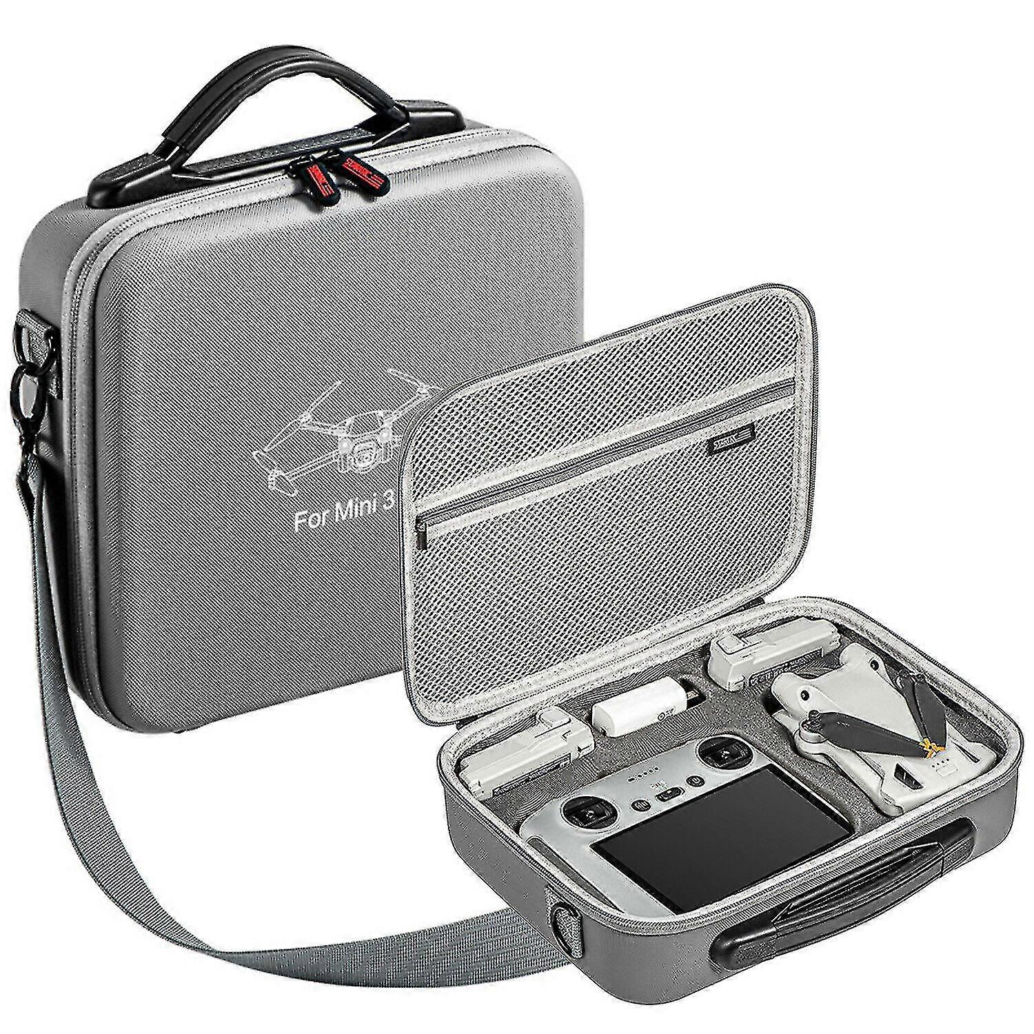 Portable Gray Storage Shoulder Bag Carrying Case For Dji Mini 3 Pro Rc Accessory